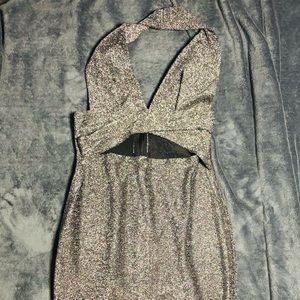 Silver zip up dress